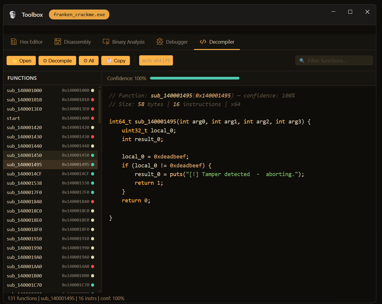 Three Decompilers Built In