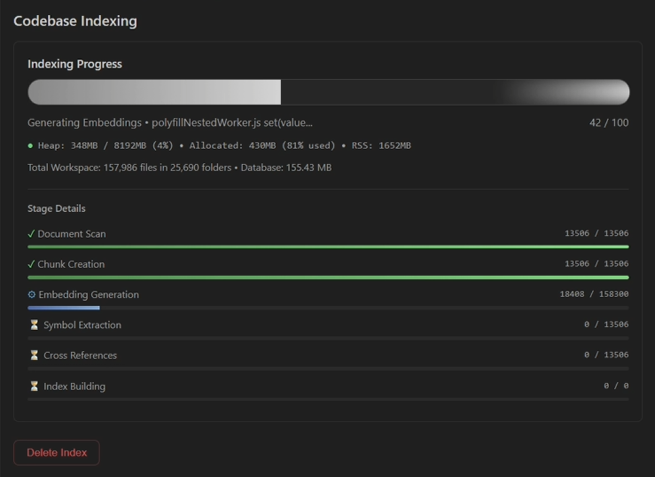 Real-time Code Indexing