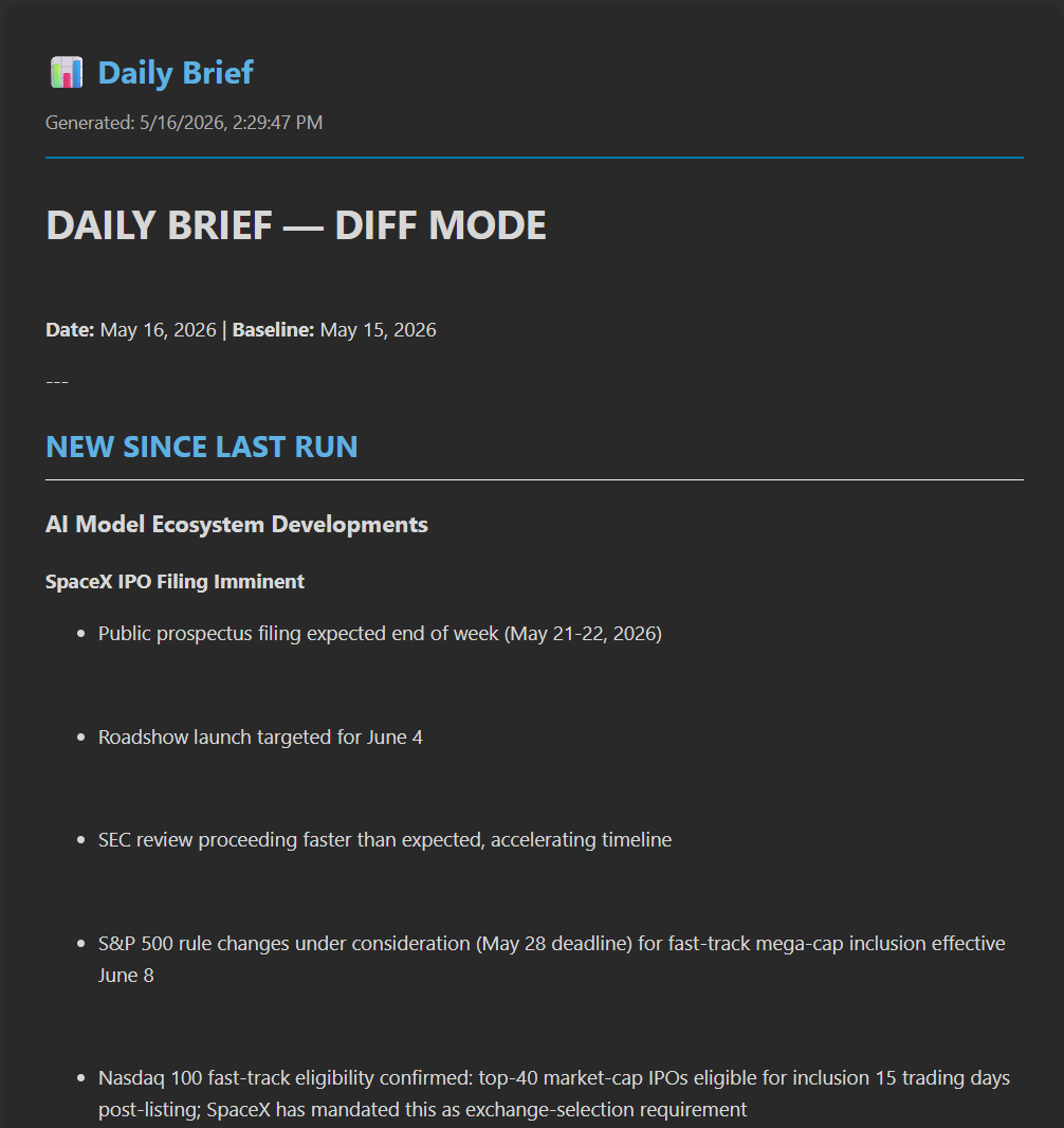 Diff Mode NEW SINCE LAST RUN section