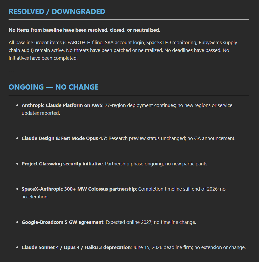Diff Mode RESOLVED and ONGOING sections